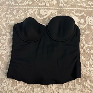 Black Strapless Bustier Top